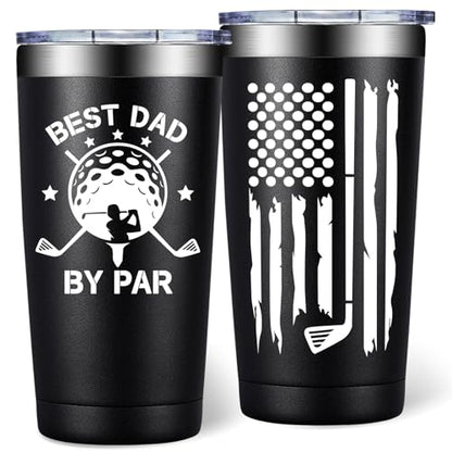 Golf Gift for Dad - Black Dad Tumbler - Perfect Christmas Golf Accessories