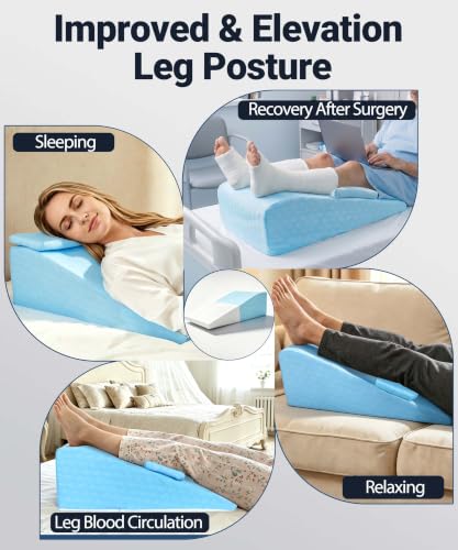 Knee Surgery Pillow Double Leg Elevation Wedge for Swelling & Circulation