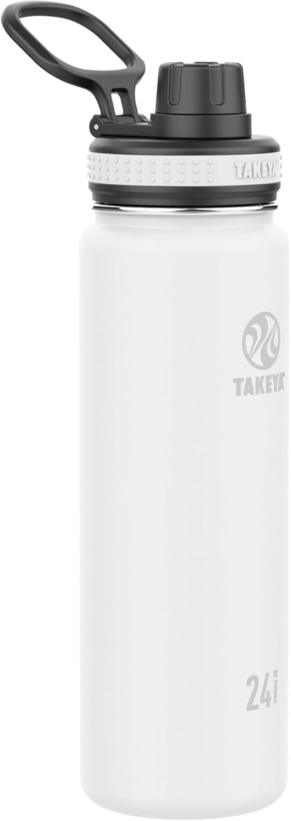 Takeya Originals Vacuum-Insulated Water Bottle - 24oz Stainless Steel | Sleek White Design