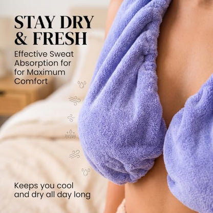 Hands-Free Shower Wrap Towel for Women, Adjustable, Large, Purple