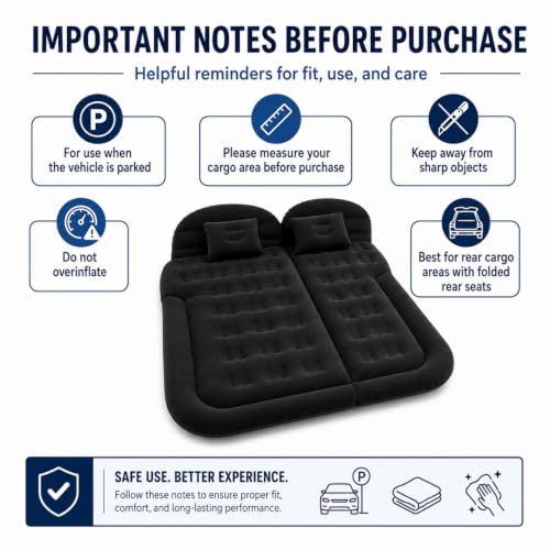 Car Air Mattress for Cadillac Escalade 2015-2020, Inflatable SUV Bed with Pump