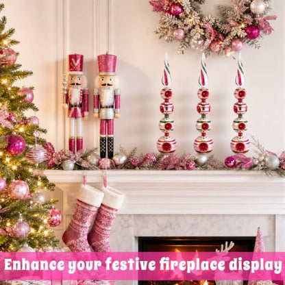 Retro Glass Christmas Tree Topper 16 Inch with Reflectors - 5 Tier, Handmade