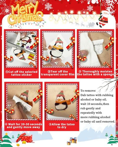 Christmas Luminous Temporary Tattoos Set - 260 Styles Kids Party Favors