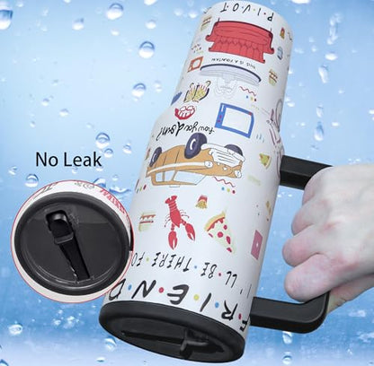 White Lobster Print 40oz Stainless Steel TV Tumbler with Lid & Straw - Funny TV Show Gift