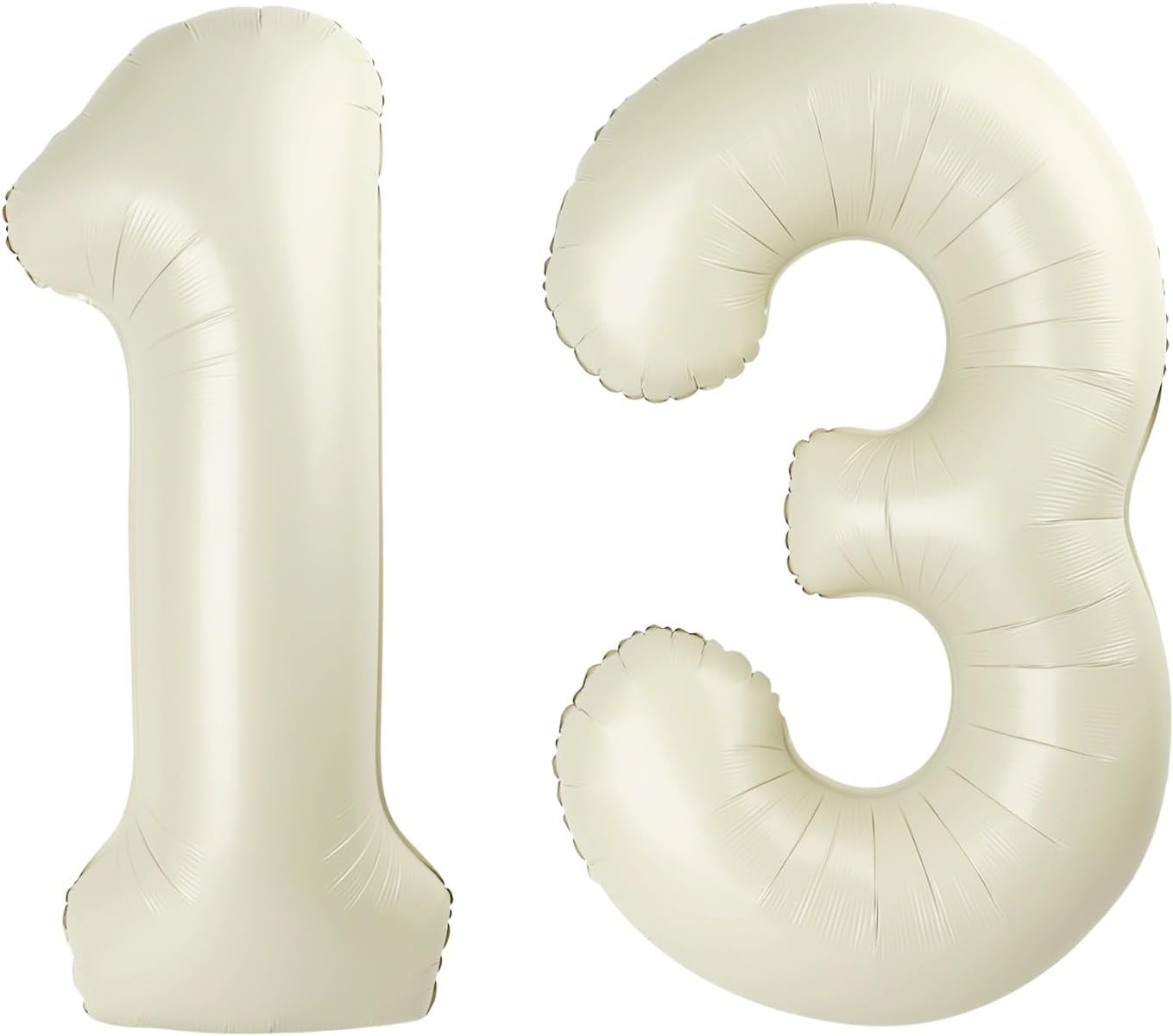 Number Balloons - Large 40 Inch Cream Number 13 Foil Balloon | Perfect for Birthday & Wedding Decor