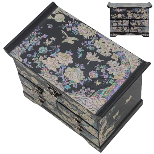 Mother of Pearl Jewelry Organizer Box - Plum Blossom - Elegant Gift for Women