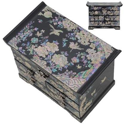 Mother of Pearl Jewelry Organizer Box - Plum Blossom - Elegant Gift for Women