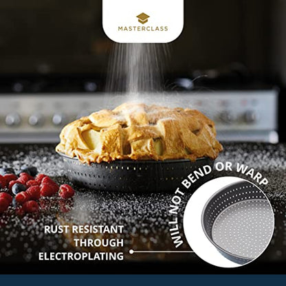 MasterClass Master Class Crusty Bake Non-Stick 23cm Fluted Round Flan/Quiche Tin, Grey