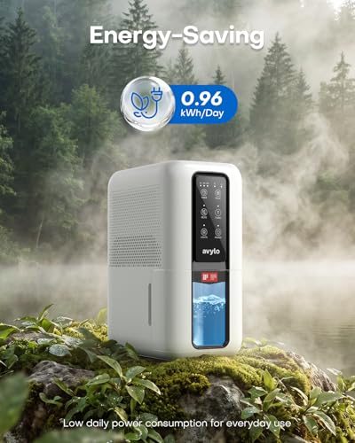 Avylo Dehumidifier for Bedroom 70oz Tank Auto Shut Off Anti-Frost System White