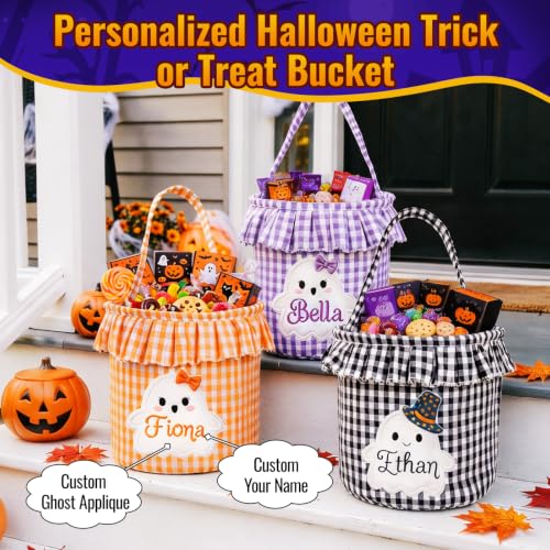 Personalized Halloween Candy Bag for Kids - Custom Embroidered Name