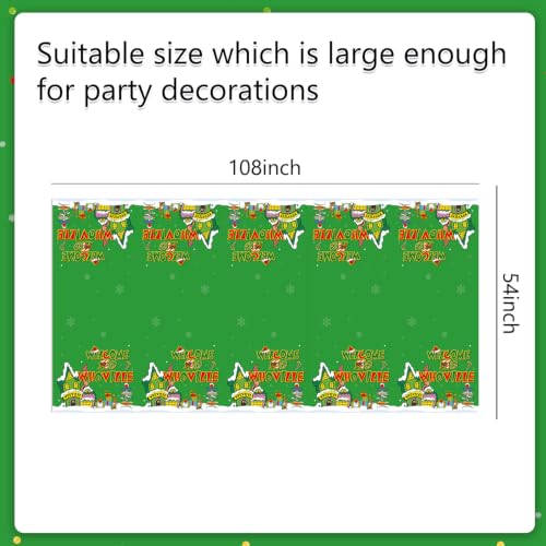 3-Pack Christmas Tablecloths 108x54 Inch Waterproof Holiday Party Decor