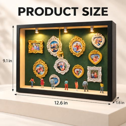 Mini Museum Shadow Box Kit with LED Lights - DIY Memory Display - Variation Nblack-l