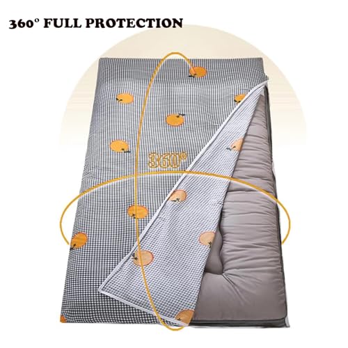 Japanese Futon Mattress Cover with Zipper - Cotton Fleece, 70.9x86.6in / 180x220cm