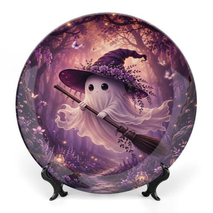Enchanted Forest Ghost Halloween Bone China Decorative Plate 6 Inch - Style-3