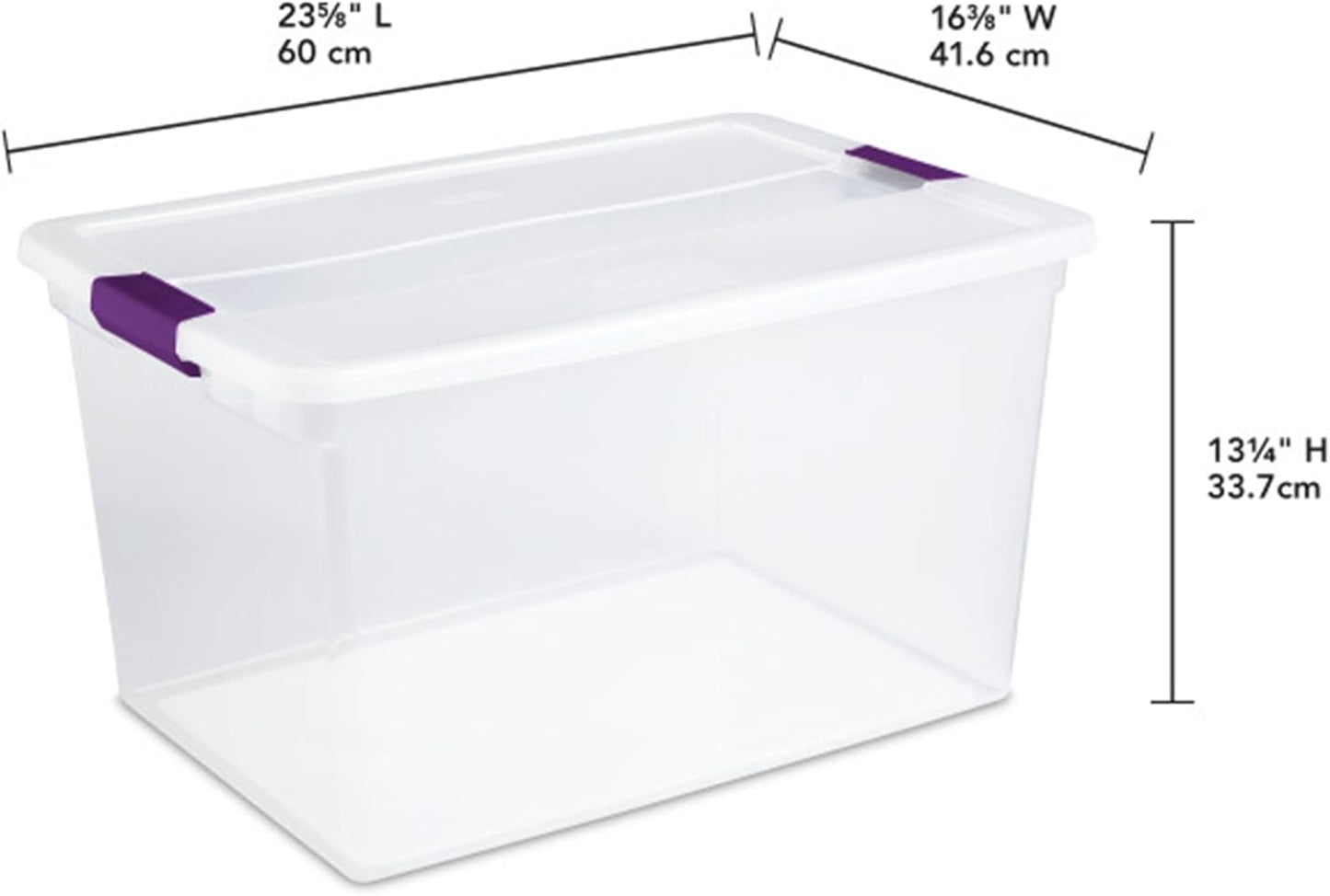 Sterilite 66 Quart ClearView Latch Box - Stackable Organizer Bins for Home Storage | 6 Pack