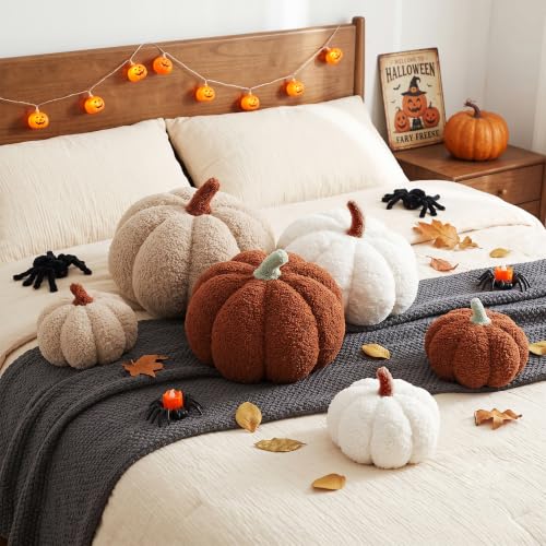 Pumpkin Pillow Set - Off White, Halloween Fall Decor, 2 Sizes