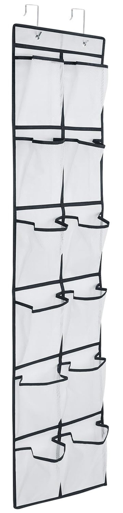 GOMAJI 12 Large Pockets Over Door Hanging Shoe Organizer, White