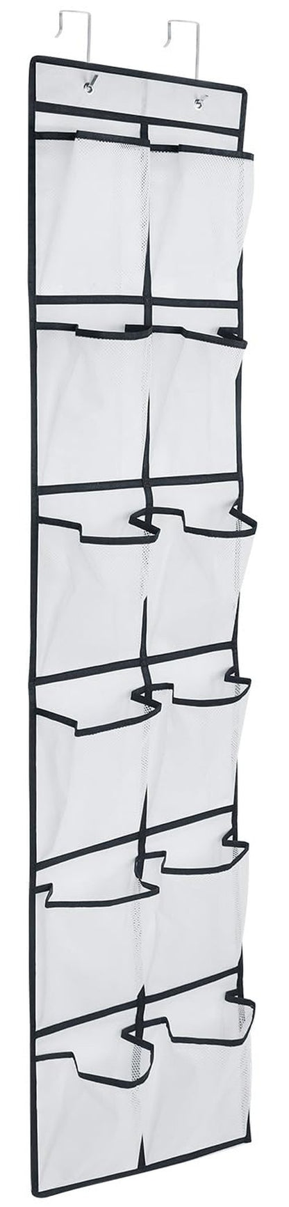 GOMAJI 12 Large Pockets Over Door Hanging Shoe Organizer, White