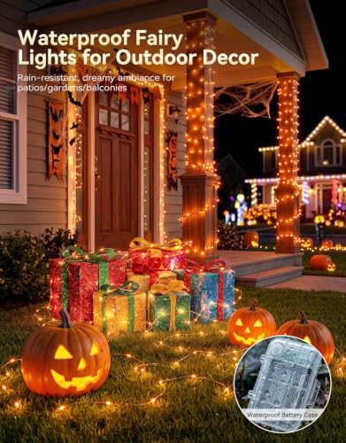 34-Color Battery Operated Twinkle Lights with Remote and USB - 33FT Silver Wire RGB Fairy Lights