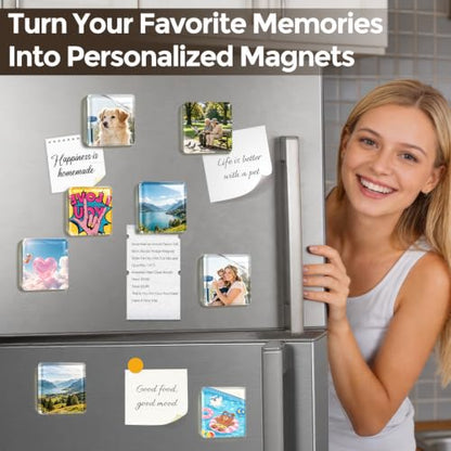 20 Pcs Clear Acrylic Fridge Magnet Craft Set with Strong Magnets & Tools - Variation of THIS listing