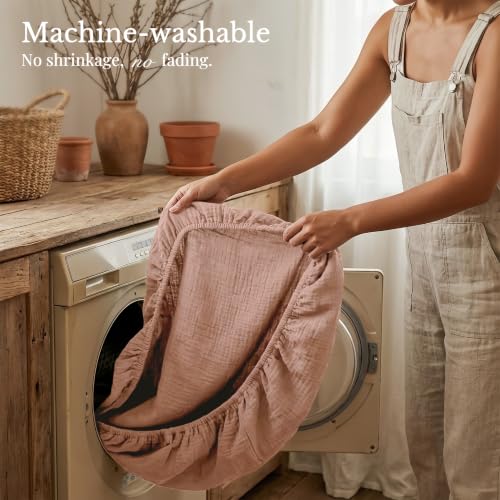 Pink Bedside Bassinet Sheets 3-Pack - Niceye Muslin Fitted Sheets for 33" x 21" Sleepers