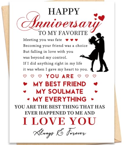 Romantic Anniversary Card Gift for Husband Wife BK-163 - Love Note Keepsake