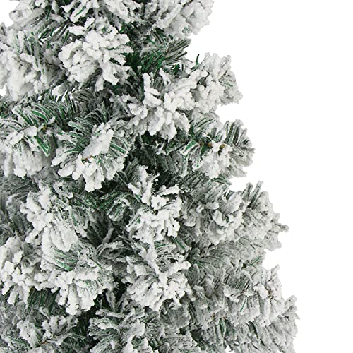 Mini Flocked Christmas Tree - 2 Ft Green Snow Frost Tabletop Holiday Decor