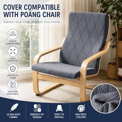 Stretch Cushion Cover for Poang Chair - Green, One Size