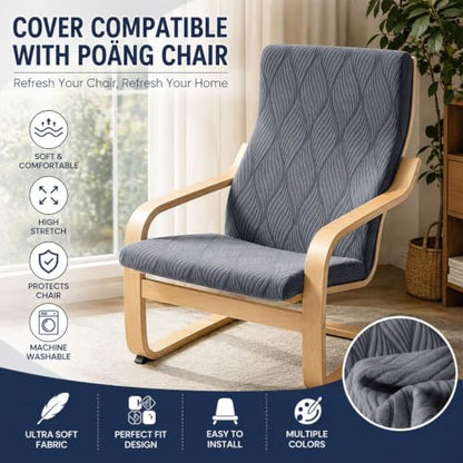 Stretch Cushion Cover for Poang Chair - Green, One Size