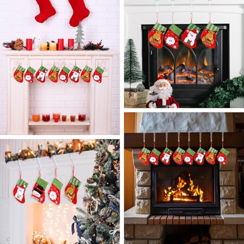 8-Piece Acrylic Christmas Stocking Hangers for Mantel - Clear, Non-Slip