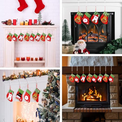 8-Piece Acrylic Christmas Stocking Hangers for Mantel - Clear, Non-Slip