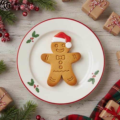 Christmas Gingerbread Man Cookie Cutter with Santa Hat - Baking & Crafting Tool