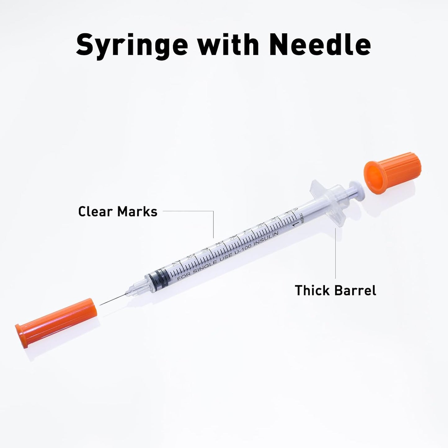 U-100 Syringe - 1cc 31 Gauge 5/16 Inch | Individually Packed, 20 Pack for Precision Dosing