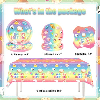 Dumpling Party Decorations Set for Birthday Celebrations - Tableware Kit for 20 Guests