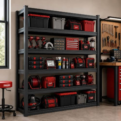 6-Tier Garage Shelving Unit - 68"W x 20"D x 84"H Adjustable Heavy-Duty Storage Rack - Variation of 1 / 6-T/68"Wx84"H x20"D