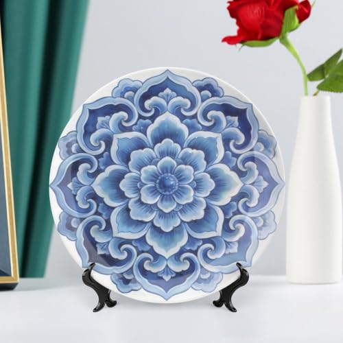 Vintage Blue-White Bone China Display Plate 10 Inch - Style 2
