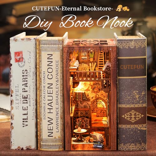 Eternal Bookstore Book Nook Kit Library - DIY Miniature Booknook for Adults