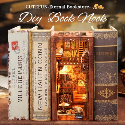 Eternal Bookstore Book Nook Kit Library - DIY Miniature Booknook for Adults