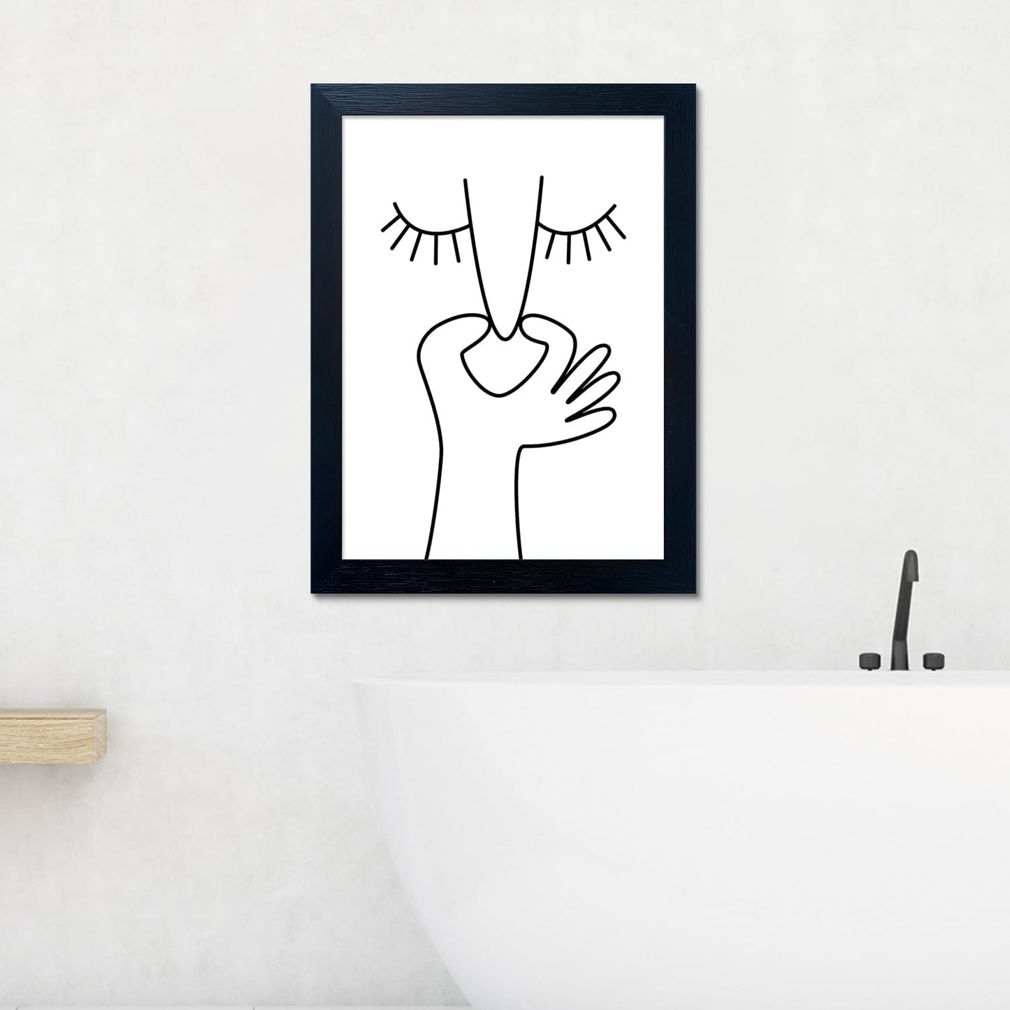Regine Switzerland Funny Bathroom Wall Art - Black & White Framed Toilet Print Decor