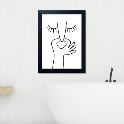 Regine Switzerland Funny Bathroom Wall Art - Black & White Framed Toilet Print Decor