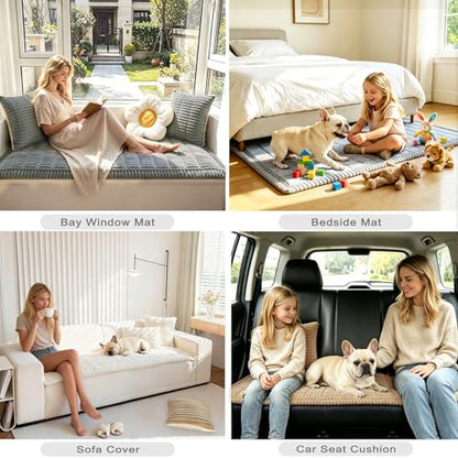 Non-Slip Couch Cover for Dogs - Light Gray 27.6x82.7in, Washable Sofa Protector