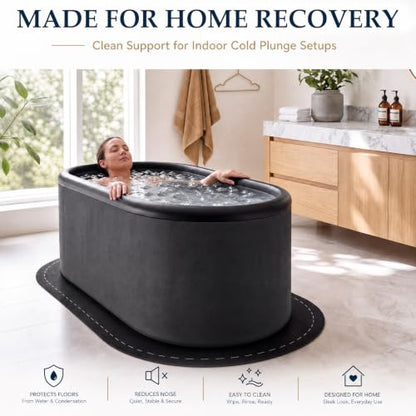 Heavy Duty Rubber Cold Plunge Tub Mat for Ice Bath - 63 x 40 inches