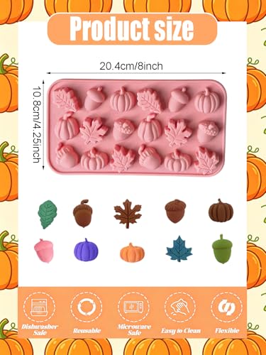 Pumpkin Maple Leaves Silicone Mold - Fall Theme Chocolate, Resin, Cake Decoration, 2 Pieces