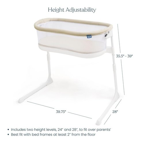 HALO BassiNest Lite – Breathable Baby Bassinet Slides Over Bed with Mesh Walls for Airflow & Visibility, Lowering Wall for Easy Access, Portable & Lightweight, Fits Most Beds