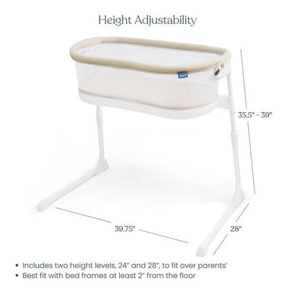 HALO BassiNest Lite – Breathable Baby Bassinet Slides Over Bed with Mesh Walls for Airflow & Visibility, Lowering Wall for Easy Access, Portable & Lightweight, Fits Most Beds