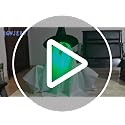 Animated Ghost Halloween Decoration Sound & Tap Activated Green Face Glow