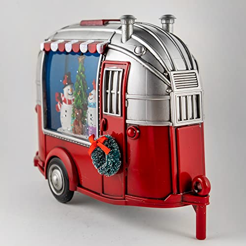 Musical Snowman in Camper Christmas Decoration with Light and Music