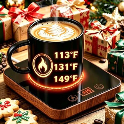 Coffee Mug Warmer for Desk with Auto Shutoff, Adjustable Temperature, 12-Hour Timer