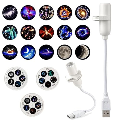 HD Star Projector for Bedroom Ceiling - Galaxy & Ocean Light with 360° Adjustable Angle