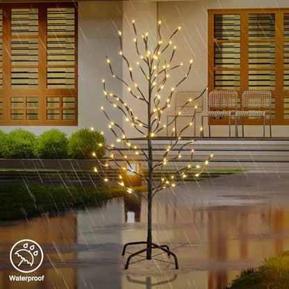 Lightshare 3ft 112LED Star Light Tree Brown Branches warm white – Indoor/Outdoor